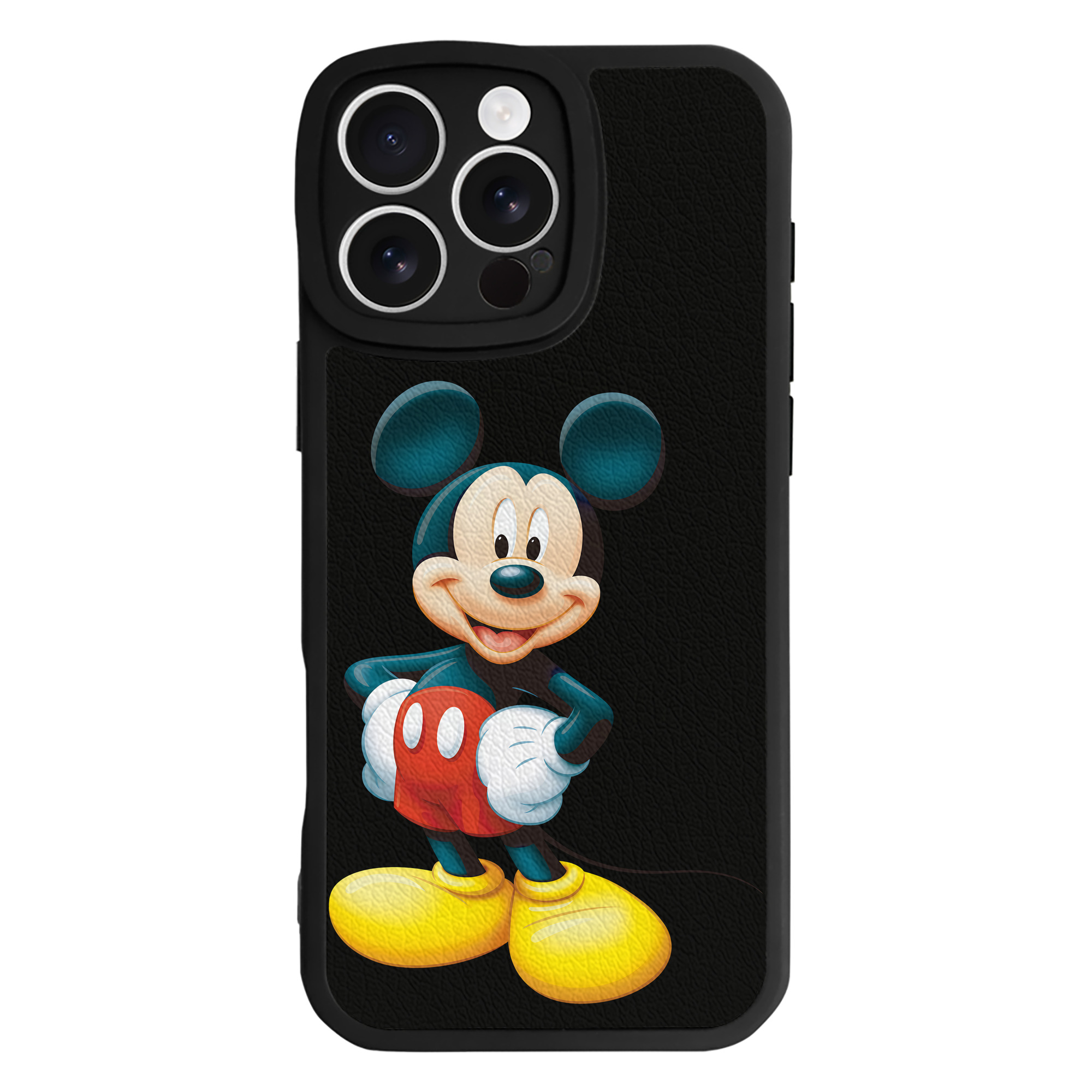 （画像用） ミッキーマウス Mickey Mouse 【iPhone 16シリーズ対応】シリコンスマホケース（レザー調） 材質：シリコン